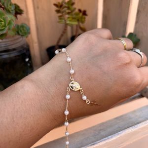 Pulsera rosario dorada