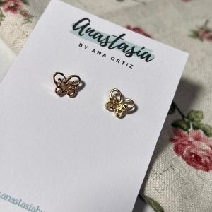 Caravanas mariposa dorada