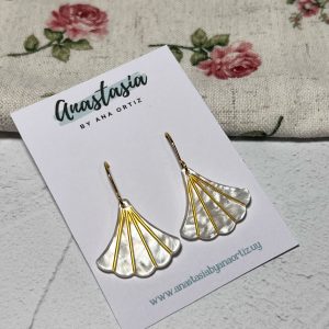 Caravanas hojita nácar